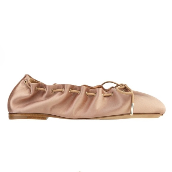 Chloe Shoes - NWT Chloé Oracia Bow Detailed Satin Ballet Flats Crystal Pink - 35.5